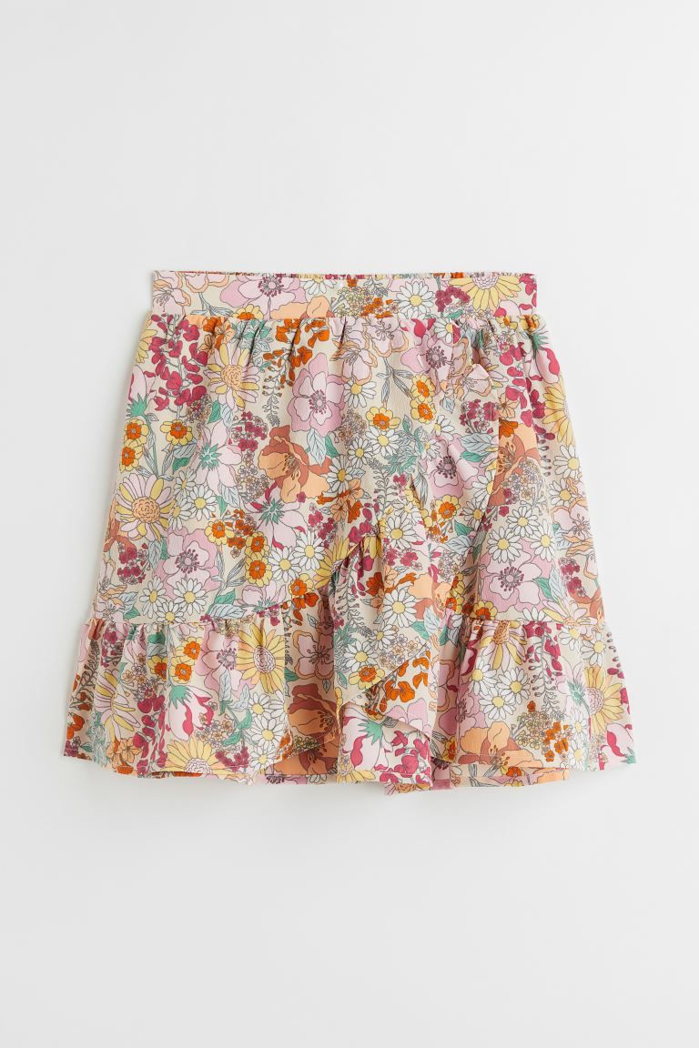 Flounce-trimmed wrapover skirt | H&M (UK, MY, IN, SG, PH, TW, HK)