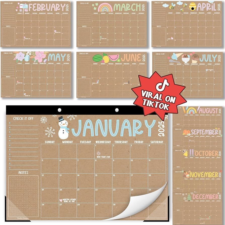 Hadley Designs Large Desk Calendar 2025-2026 - 18-Month Desktop Calendar 2025 for Organized Plann... | Amazon (US)