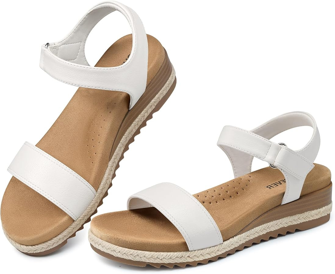 SHIBEVER Dressy Wedge Women Sandals: Espadrille Summer Casual Platform Arch Support Comfortable W... | Amazon (US)