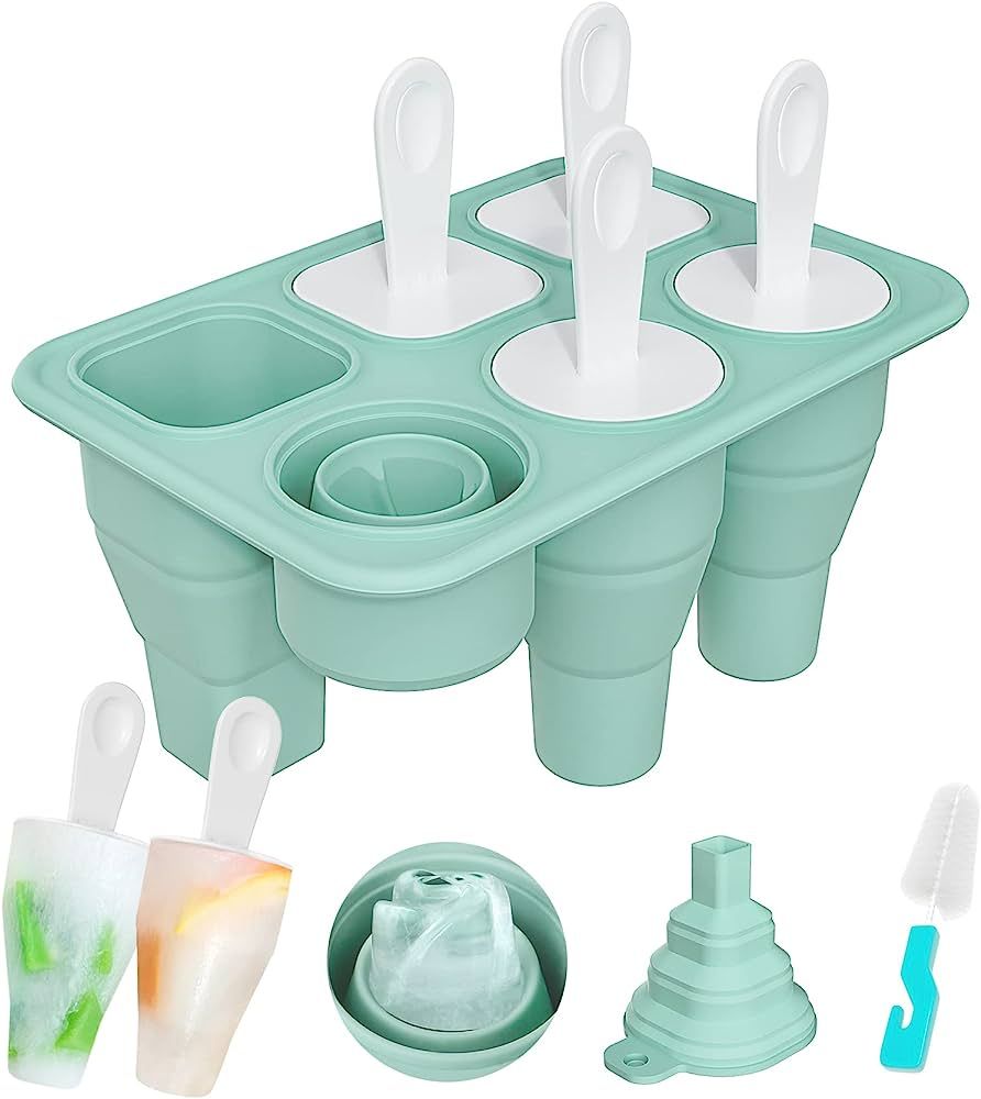 Korlon Popsicles Molds, Collapsible Silicone Baby Popsicle Molds Maker for Kids & Adults, Easy Re... | Amazon (US)