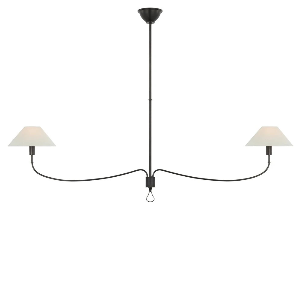 Visual Comfort Griffin Updated Traditional Bronze Linear Chandelier | Kathy Kuo Home