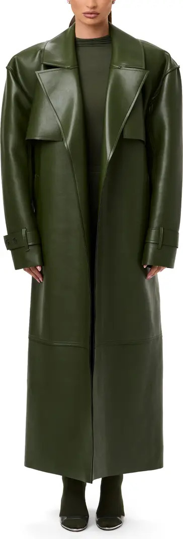Faux Leather Trench Coat | Nordstrom