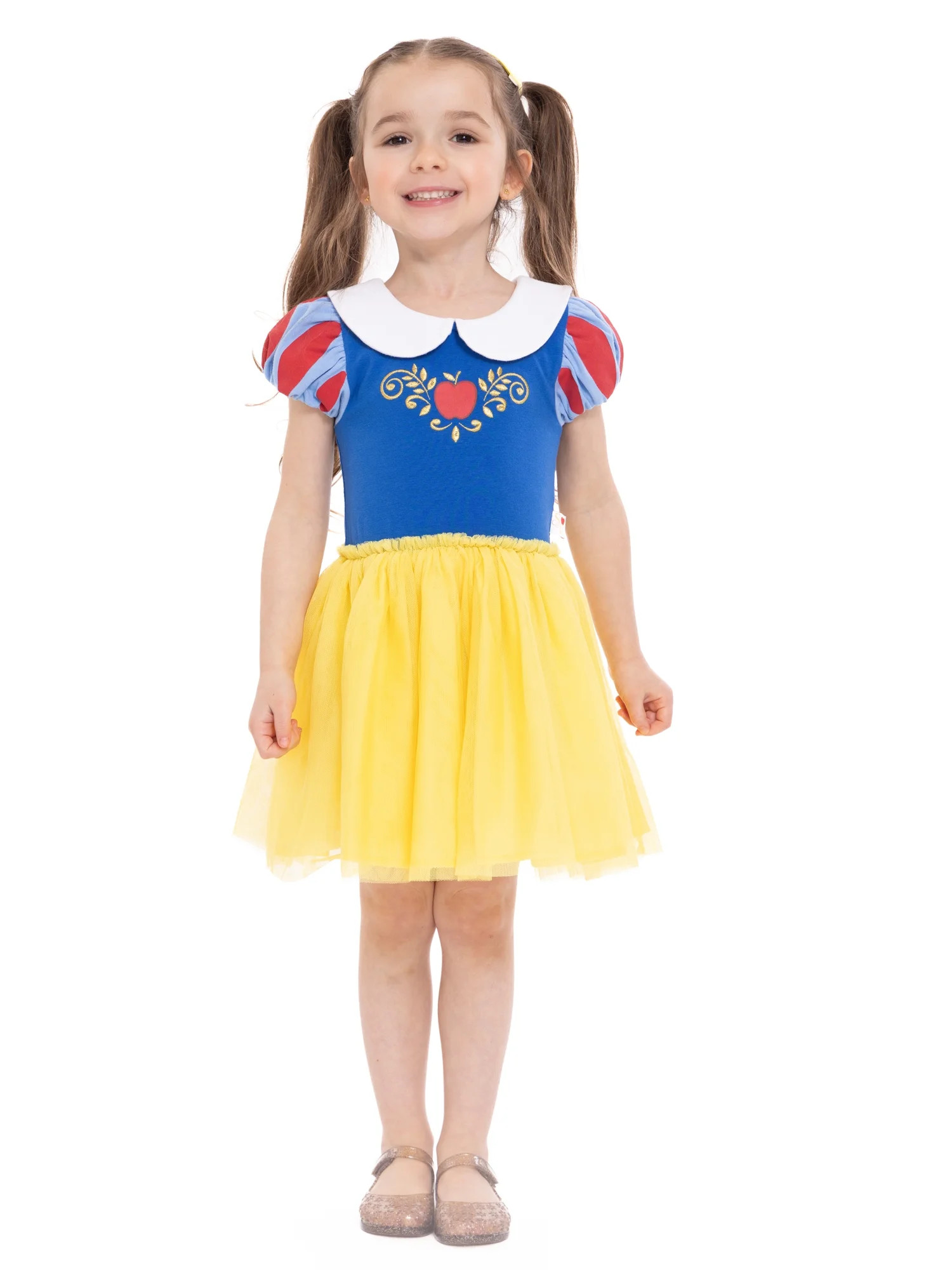 Disney Princess Toddler Girls Snow White Puff Sleeve Cosplay Tutu Dress, Sizes 12 Months-5T | Walmart (US)