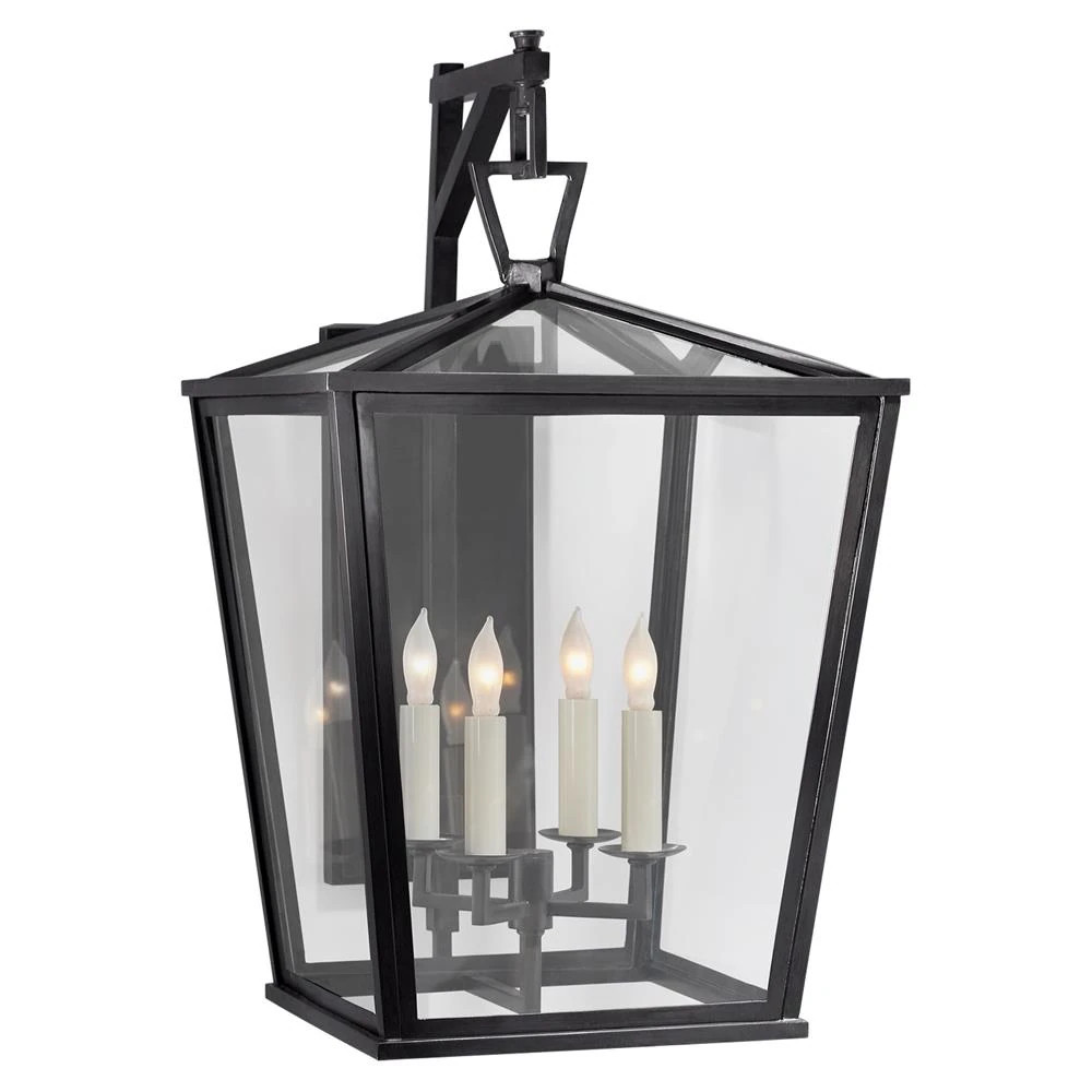 Visual Comfort Darlana Modern Bronze Metal Bracket Outdoor Sconce - Small | Kathy Kuo Home