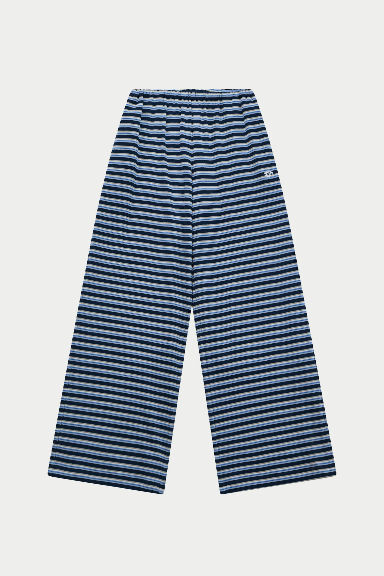 STRIPE BRUSHED COTTON TROUSERS - NAVY | The Couture Club
