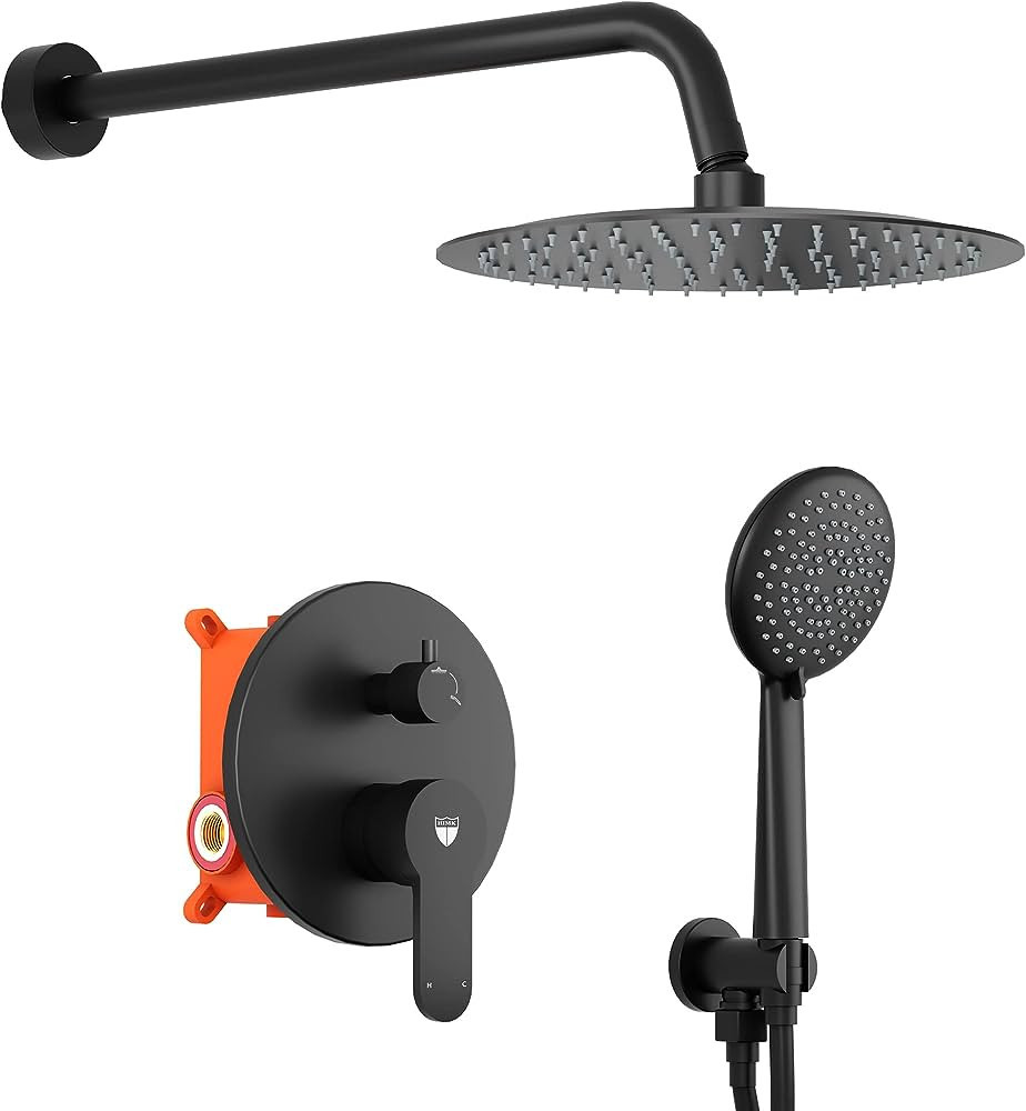 Shower System,Wall Mounted Shower Faucet Set for Bathroom, High Pressure 10" Rain Shower head wit... | Amazon (US)