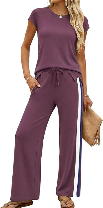 2 Piece Travel 0utfits for Women Summer Track Suits Set | Amazon (US)