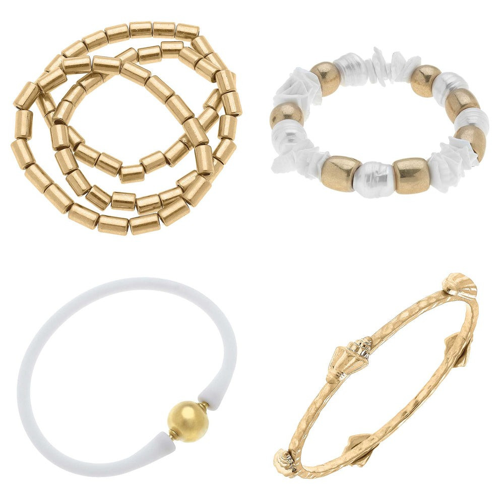 Elle Beaded Shell & Pearl Bracelet Stack - JUNE Stack of the Month | CANVAS
