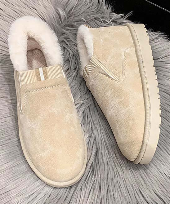 Amyneo Women's Cold Weather Boots Beige - Beige Faux Fur-Lined Sneaker - Women | Zulily