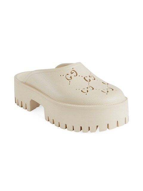 Perforated G Lug-Sole Platform Mules | Saks Fifth Avenue