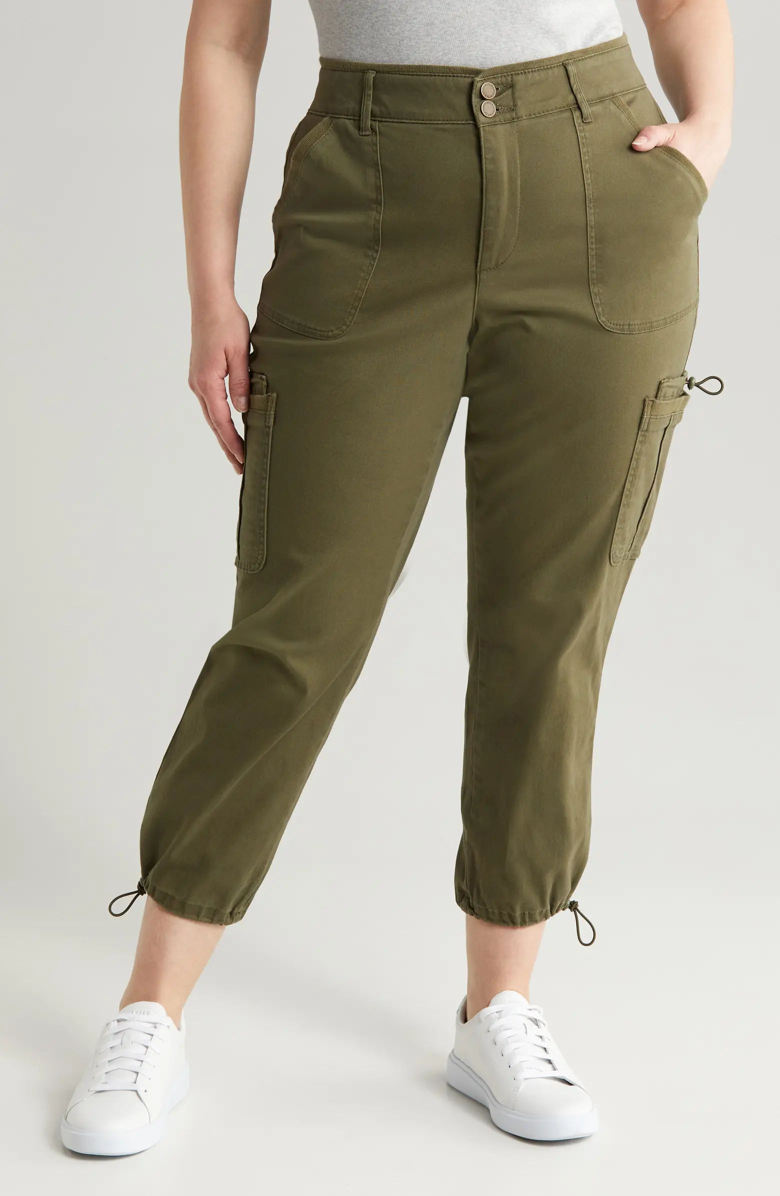 'Ab'Solution Skyrise Ankle Stretch Twill Cargo Pants | Nordstrom