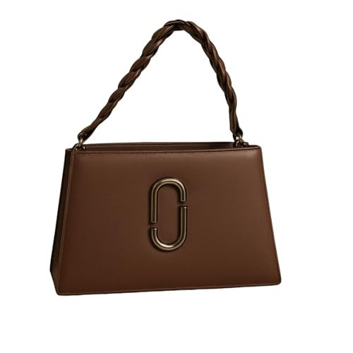 Brown Handbag with Structured Shape & Silver Clasp | Amazon (US)