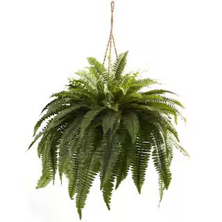 Nearly Natural Artificial Double Giant Boston Fern Hanging Basket 6788 - The Home Depot | The Home Depot