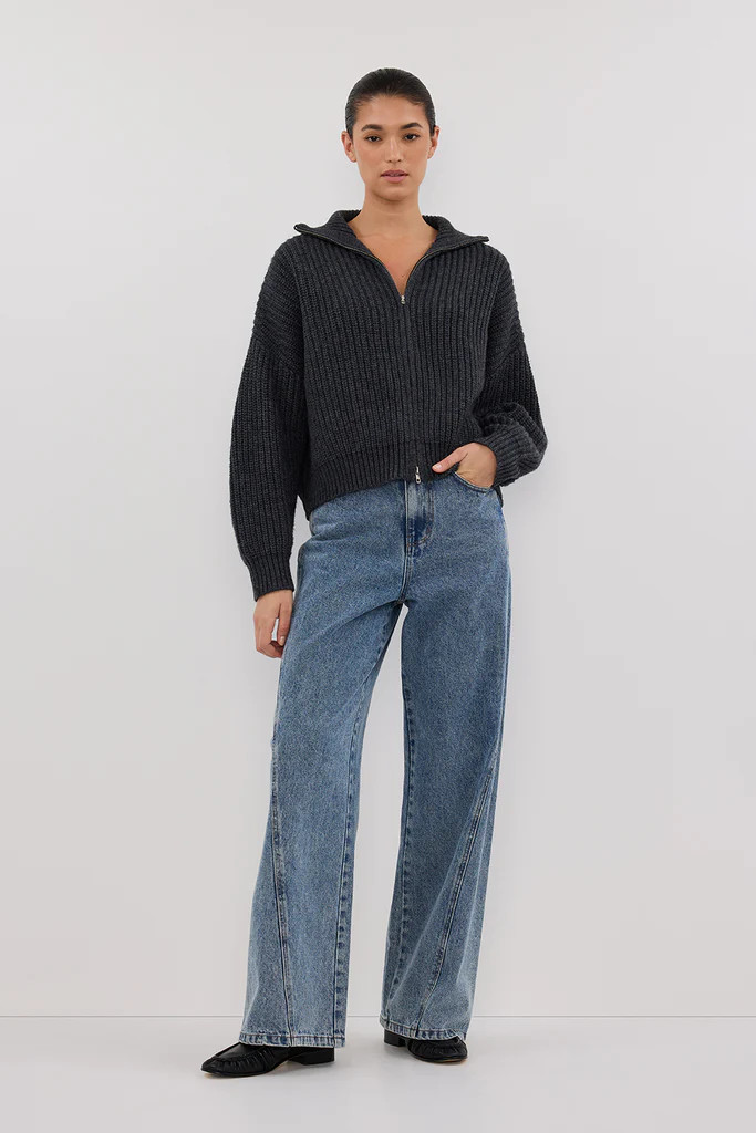 ISSY CHARCOAL WOOL BLEND JUMPER | DISSH