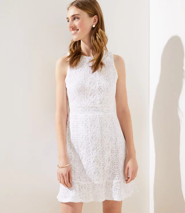 Lace Flare Dress | LOFT