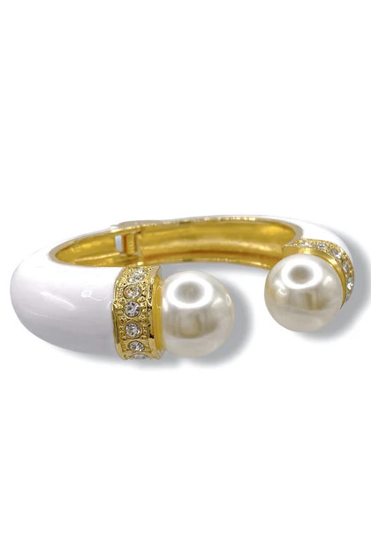 Elaine Pearl Hinge Cuff Bracelet | The Willow Tree