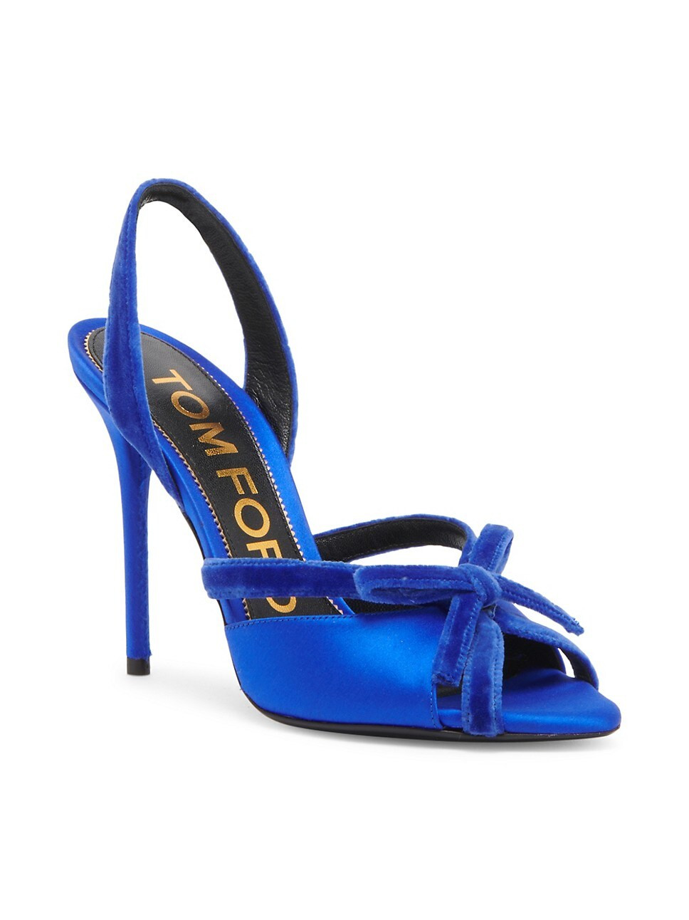 105MM Satin Bow Stiletto Slingback Mules | Saks Fifth Avenue