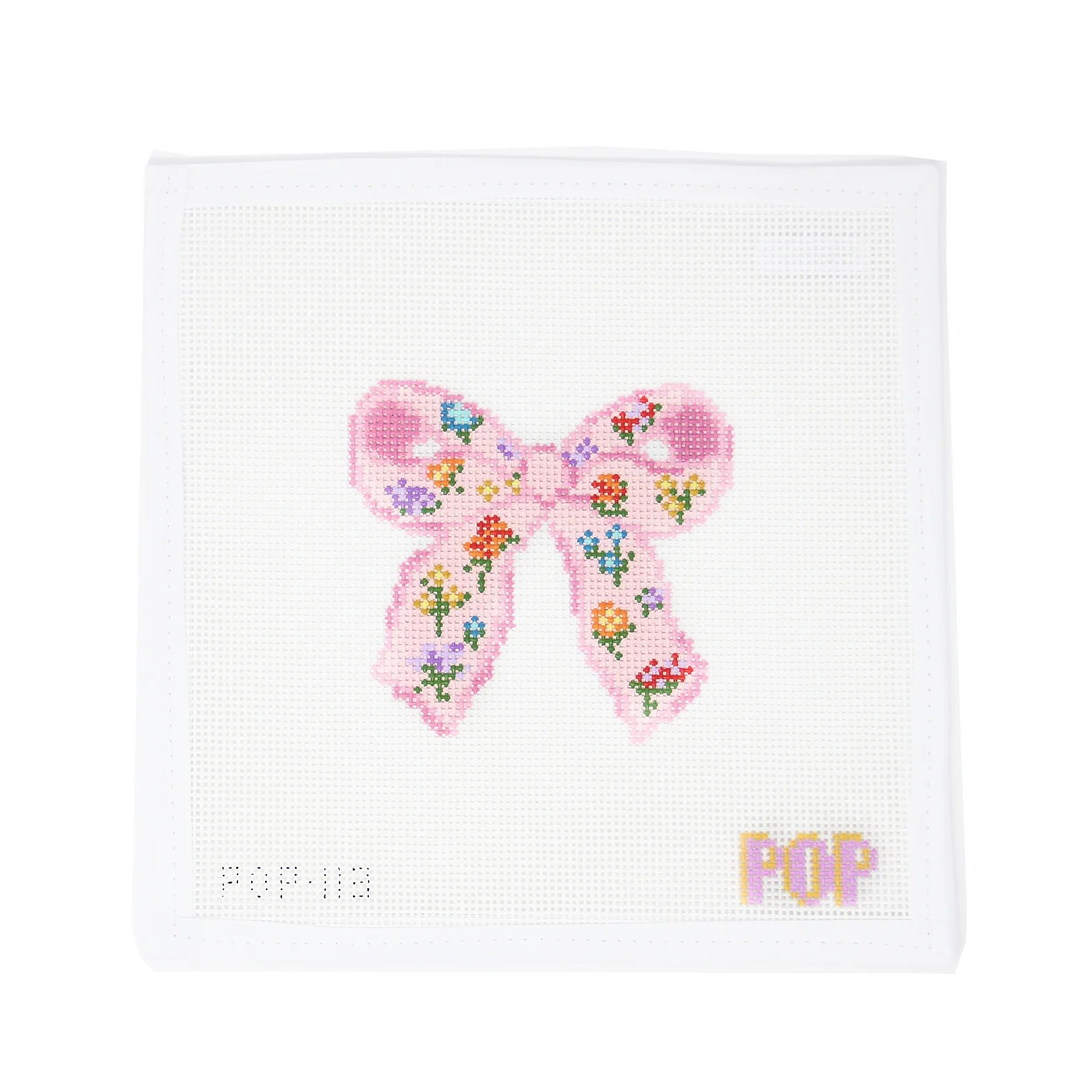 Floral Print Bow - Pink | Greystone Needlepoint