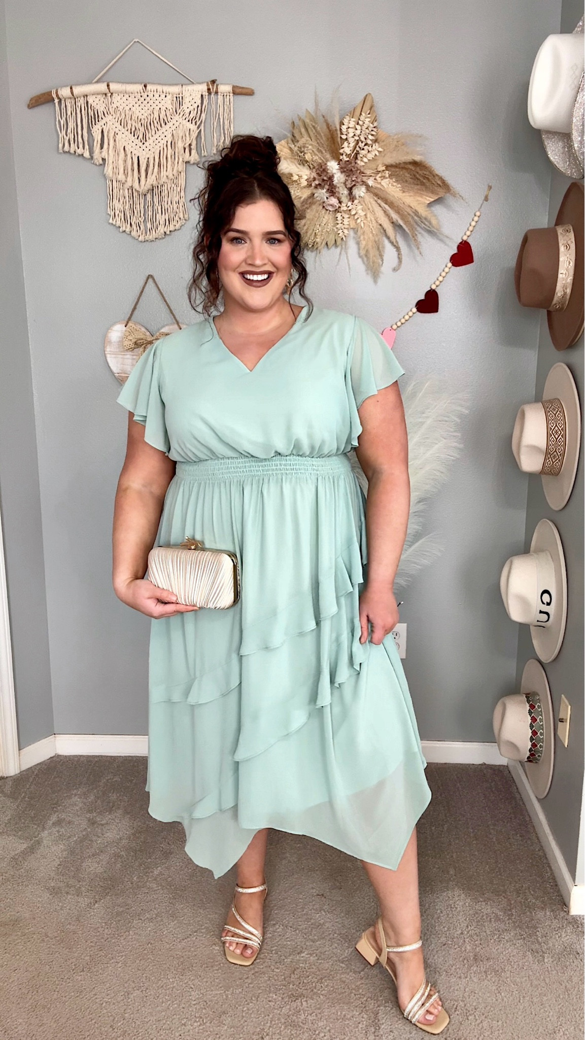 Asymmetrical ruffle midi dress from Amazon 👗 The perfect light green shade and flowy fabric. Would be a beautiful wedding guest dress option! Size XXL

#LTKFindsUnder50 #LTKPlusSize #LTKStyleTip