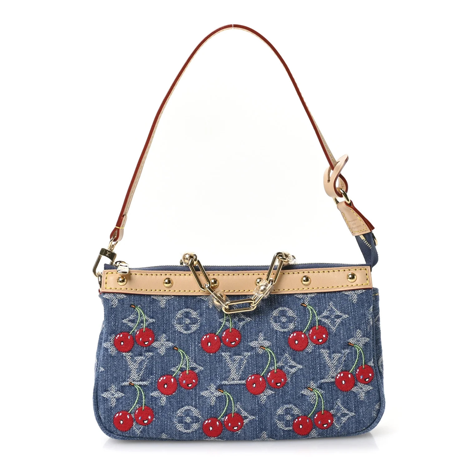 Louis Vuitton LV X TM Monogram Denim Cerises Pochette Accessories Blue 1728357 | FASHIONPHILE (US)