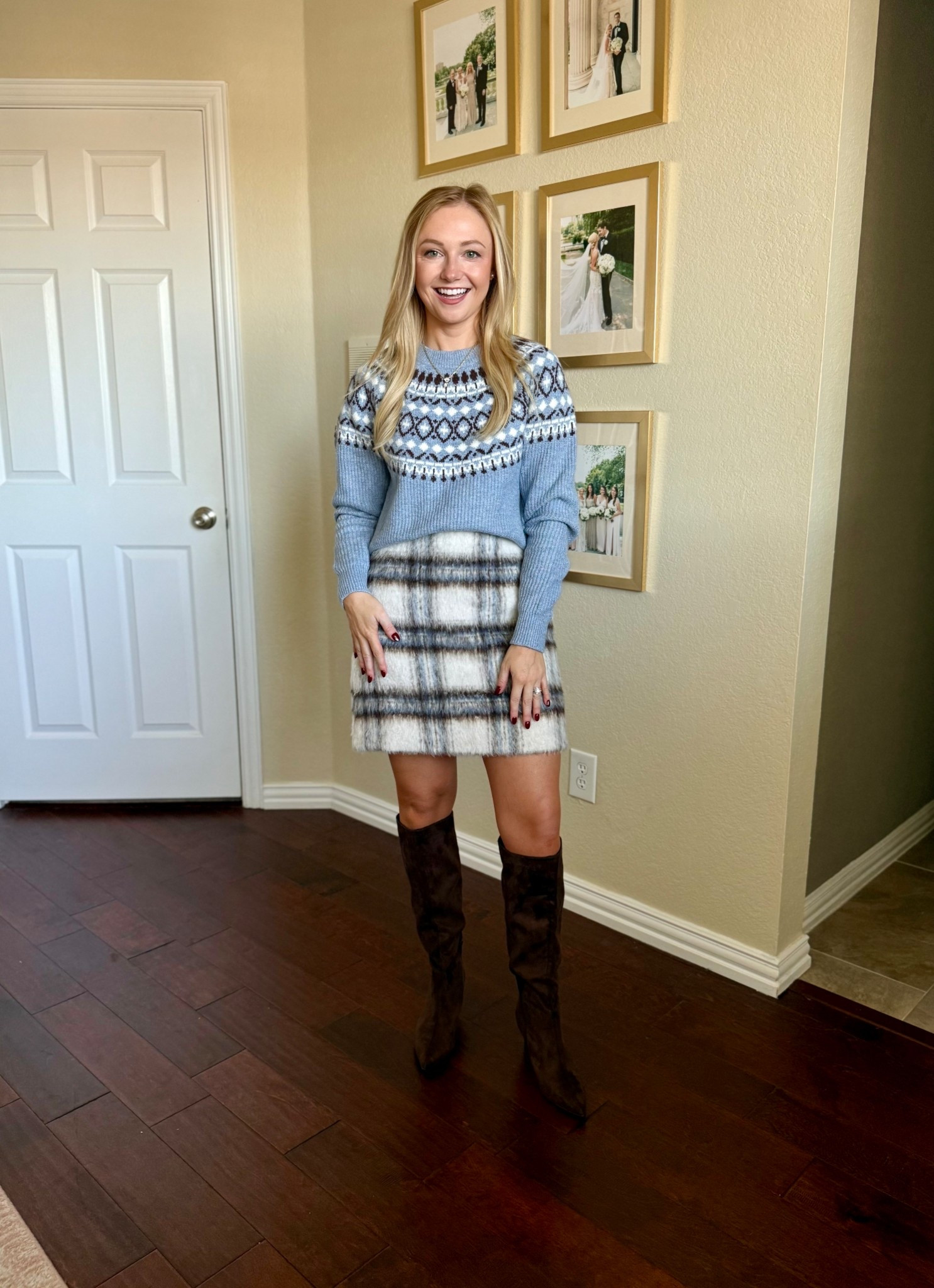 Mixing fun winter prints for this holiday look! Wearing a 0 in skirt and XS in sweater 

#LTKHoliday #LTKSeasonal #LTKPetite