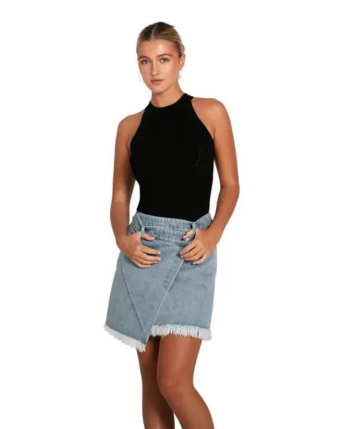 Belle & Bloom Back For Good High Neck Bodysuit in Black at Nordstrom, Size Medium Au | Nordstrom