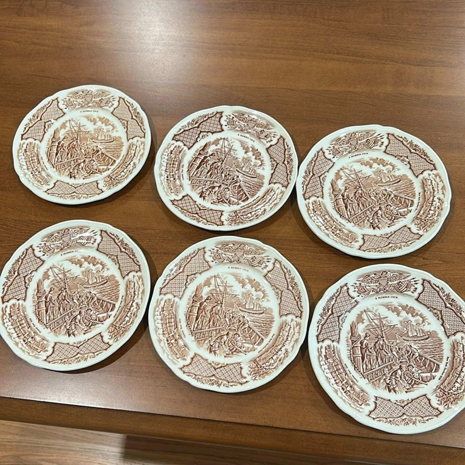Brown and White Transferware Set of Dinnerware, Plates Alfred Meakin Fair Winds | eBay | eBay US