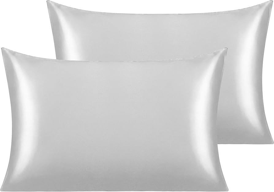 NTBAY 2 Pack Satin Standard Pillowcases for Hair and Skin, Luxurious and Silky Pillow Cases with Env | Amazon (US)