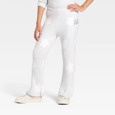 Girls' Miffy Stars Printed Boucle Pants - Silver S | Target