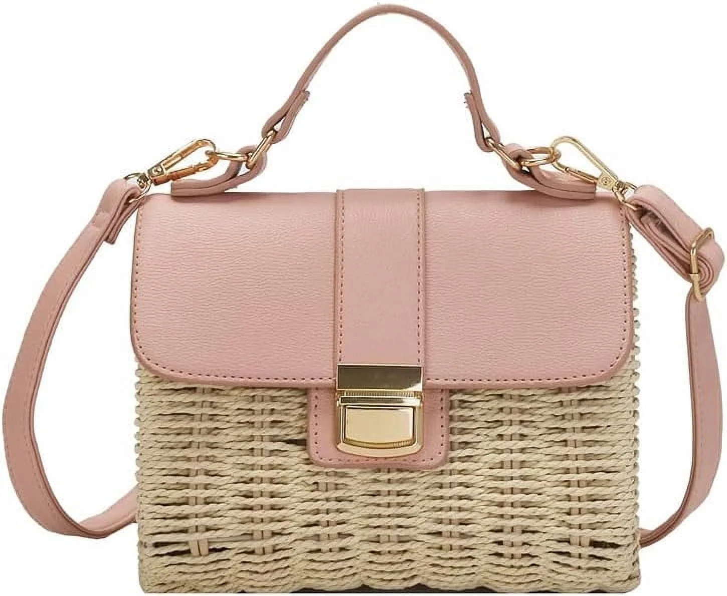 Straw Crossbody Bags for Women, Handmade Straw Rattan Woven Bag Top Handle Handbag Summer Beach E... | Walmart (CA)