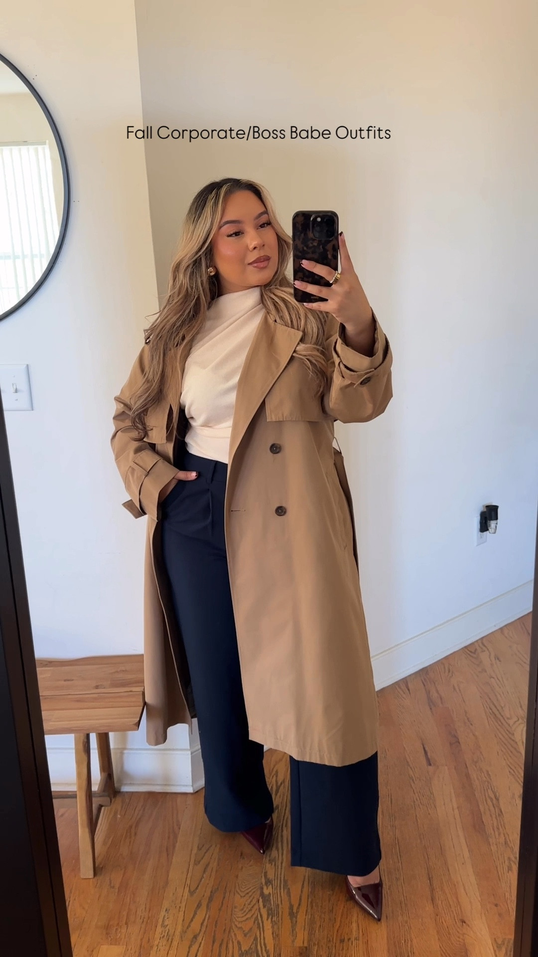 Fall Corporate Baddie/Boss Babe Outfits💼🧥🍂 sizing 👇🏼 

Cream top: M (has stretch) 
Black & Navy Old Navy Trousers: L has an elastic band. Super comfy - one of my favorites! I’m 5’2 and did not need to fix. 
Target: L 
Wine Sweater: M 
Black Top: M (Dupe linked) 

#LTKWorkwear #LTKSeasonal #LTKFallSale