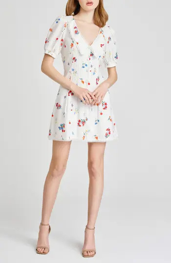 WAYF Berkleigh Floral Linen Blend Minidress | Nordstrom | Nordstrom