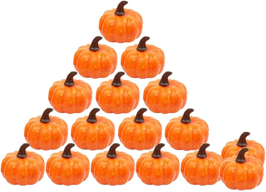 Orange Foam 2 Inch Mini Pumpkins for Decorating - 16PCS Small Plastic Pumpkins Bulk for Fall Deco... | Amazon (US)