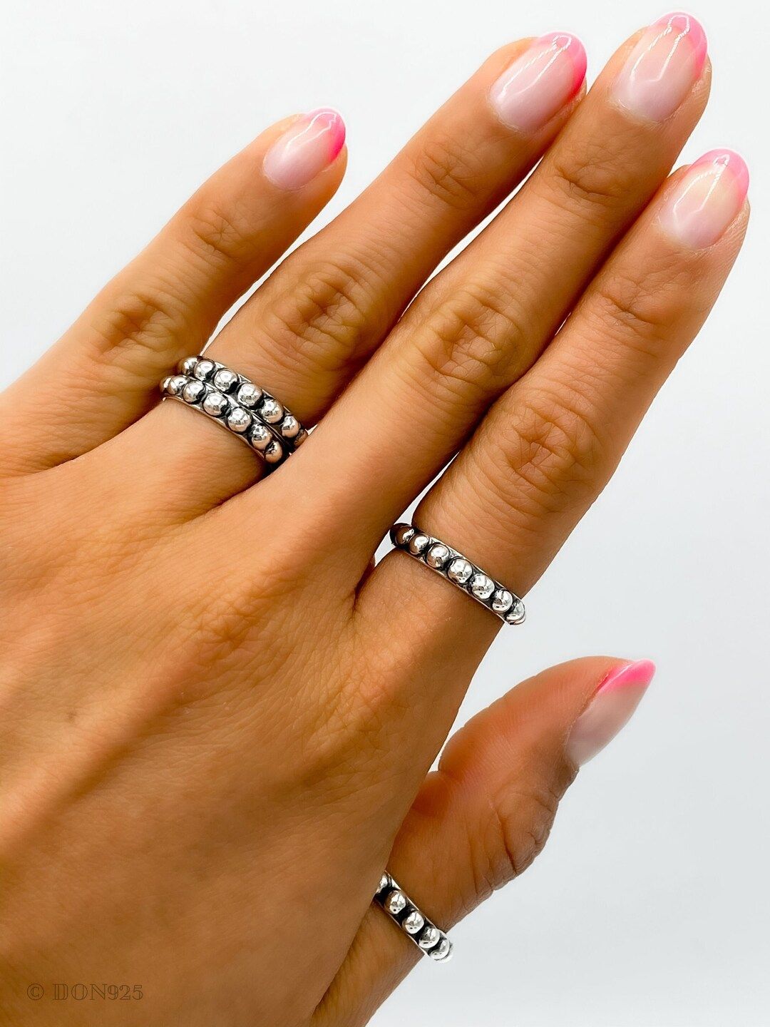 Sterling Silver Thin Band Ring, Boho Ring, Stacking Silver Ring, Thumb Ring, Rustic Ring, Dainty ... | Etsy (US)