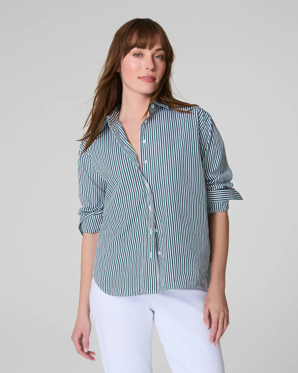 Oversized Poplin Button-Up Shirt in Premium Cotton | SPANX | Spanx