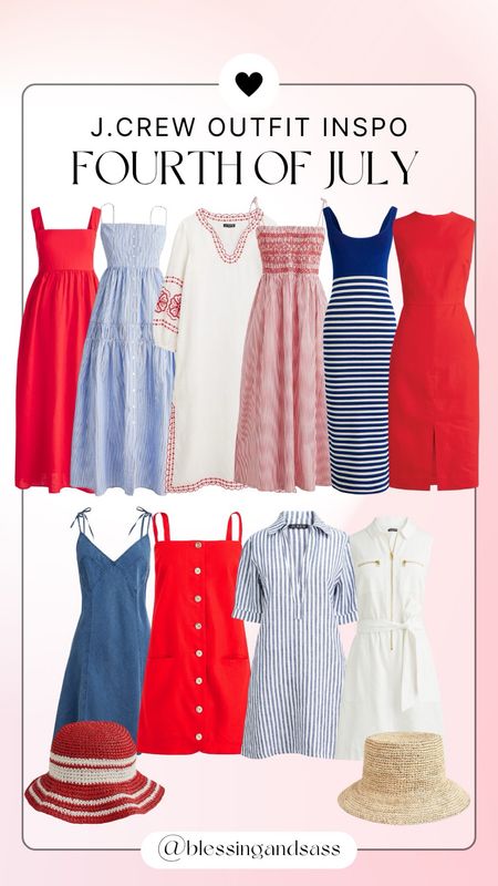 J. Crew Fourth of July outfit inspo!🤍🩵❤️ up to 50% off today! 

Fourth of July outfit inspo. Red dress. Navy blue dress. Denim dress. White dress. Sundress. Linen dress. Summer outfit inspo.

#LTKSummerSales #LTKSeasonal #LTKStyleTip