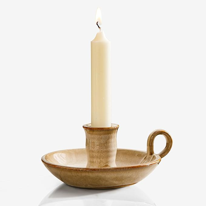 Candlestick Holder, Vintage Ceramic Candle Holder for Taper Candles, Spell Candles, and Incense, ... | Amazon (US)