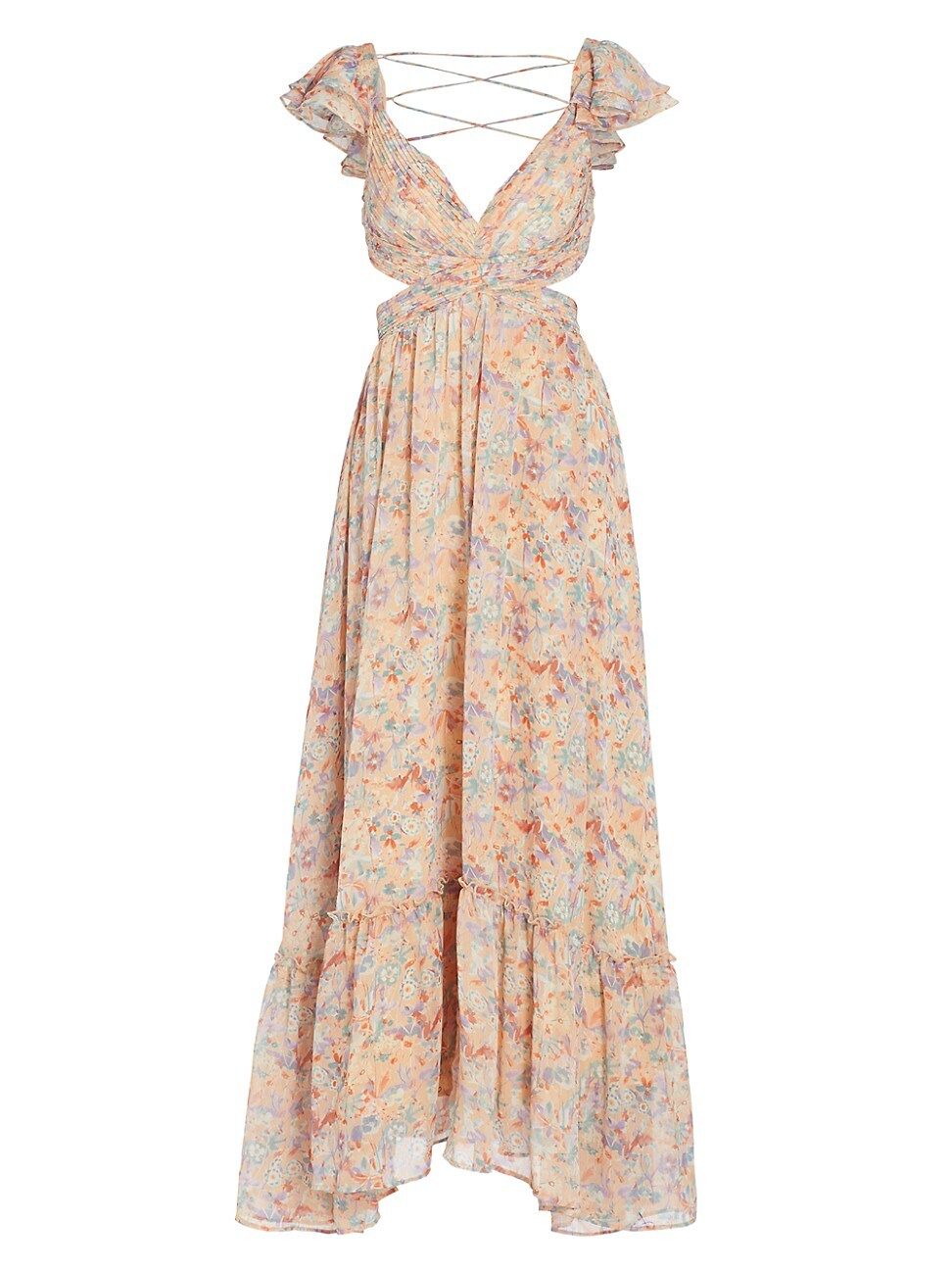 Women's Primrose Floral-Print Maxi Dress - Peach Multi Floral - Size Medium | Saks Fifth Avenue