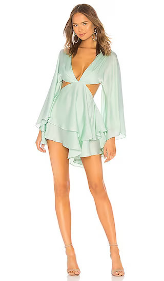 x REVOLVE Allete Dress in Aqua Long Sleeve Summer Dress Long Sleeve Wedding Guest Dress | Revolve Clothing (Global)