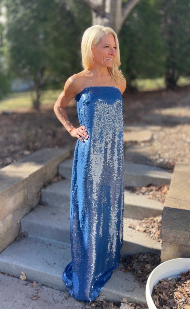 Sapphire Blue Sequin Merritt Column Dress from Tuckernuck

#LTKSeasonal #LTKootd #LTKOver40