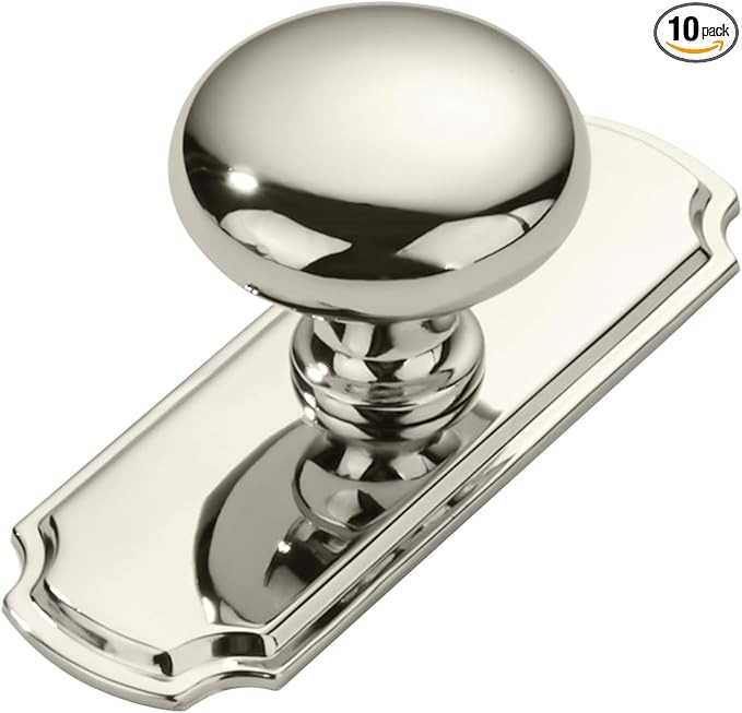 khtumeware 10 Pack 1-1/4 inch Backplate for Cabinet Knobs Polished Nickel Drawer Knobs Cabinet Ha... | Amazon (US)
