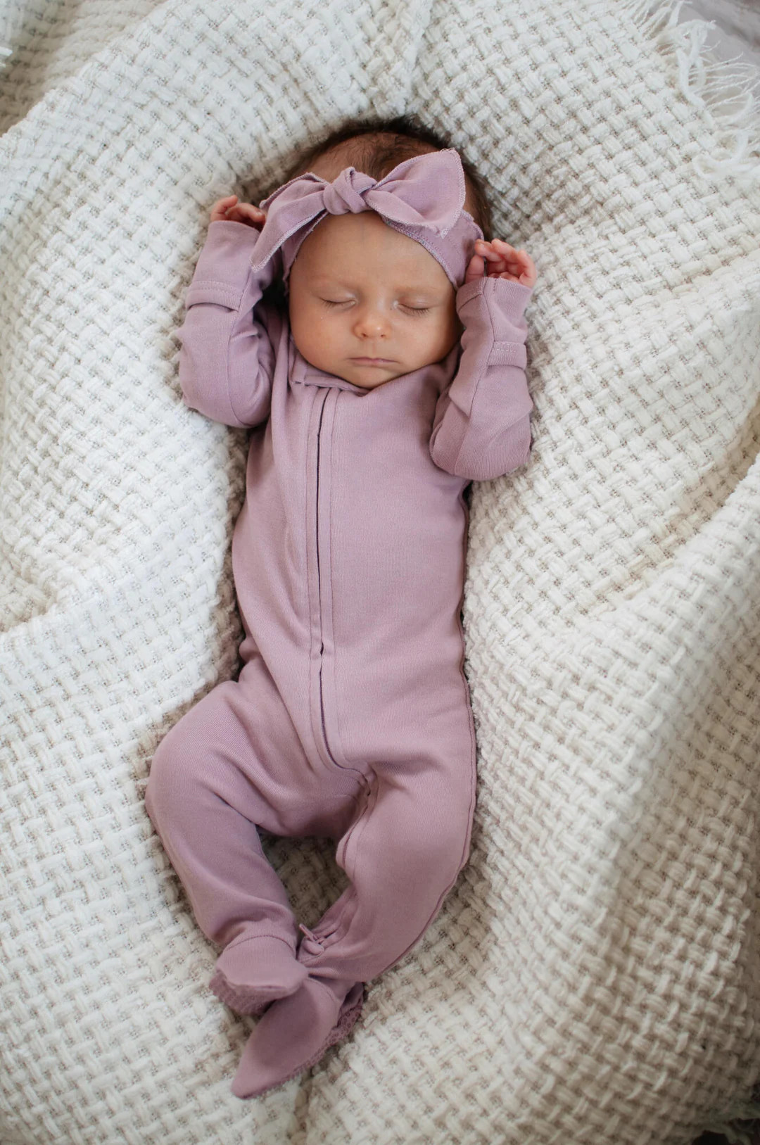 Lavender | Organic Zipper Footie | L'ovedbaby
