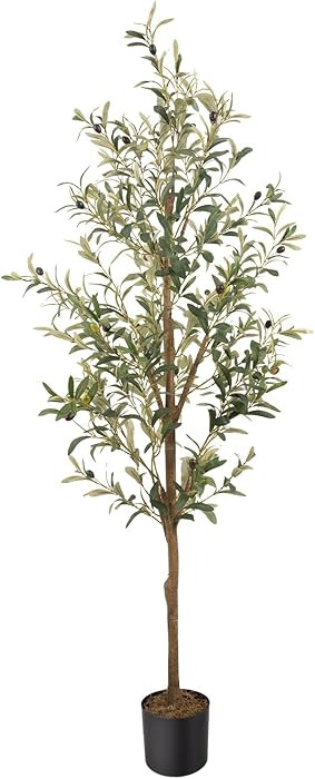 Artificial Fake Olive Tree 5FT Tall 1Pack Faux Silk Olive Tree for Home Living Room Office Decor ... | Amazon (US)