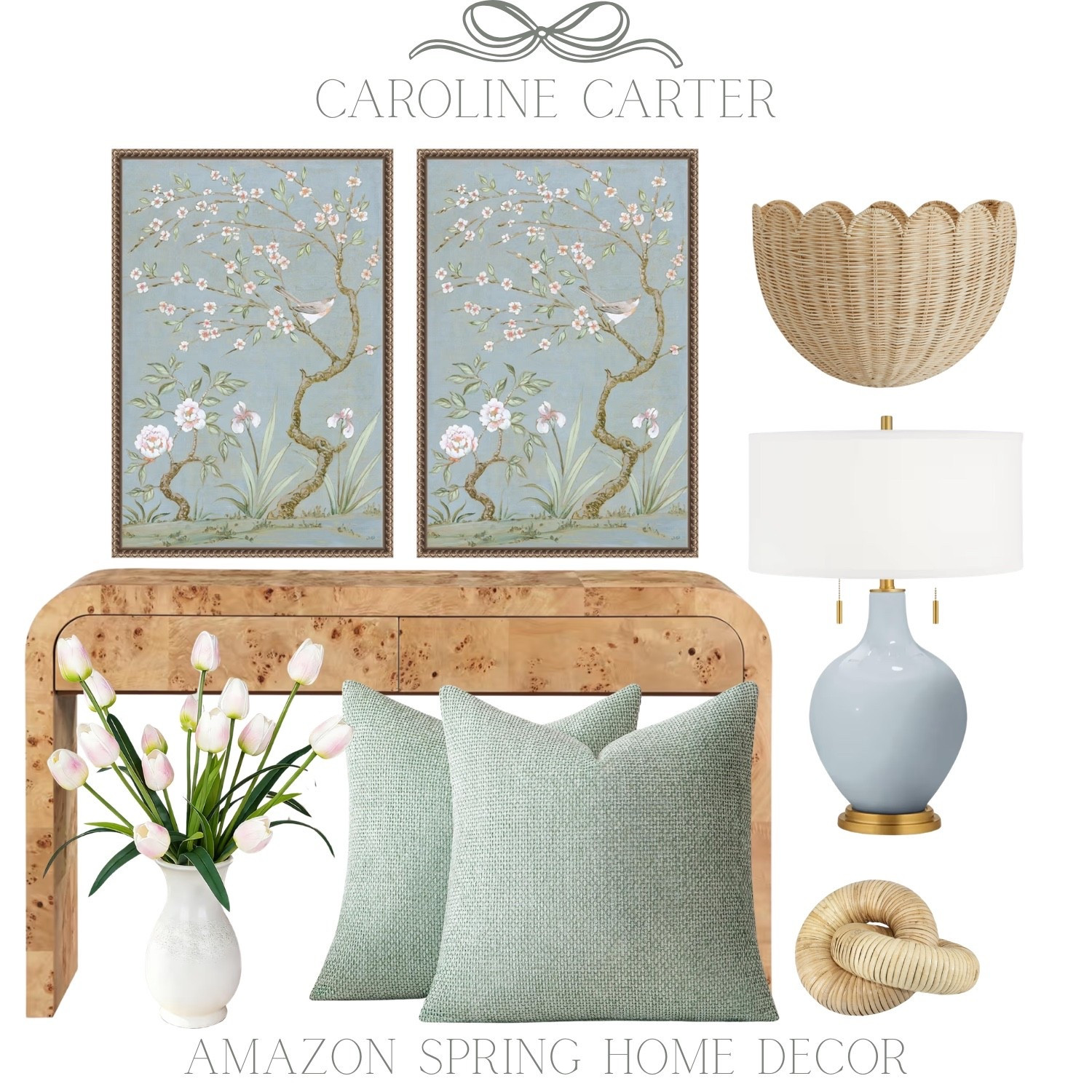 Soft blues, woven textures & fresh florals for a dreamy spring refresh 🌷🤍 Amazon home finds I’m loving!
@amazonfindsandfashion 

spring home decor, amazon finds, coastal grandmillennial, blue and white decor, woven decor, floral wall art, tulip decor, pastel home, home styling

#LTKSeasonal #LTKHome