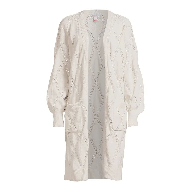 No Boundaries Juniors’ Pointelle Duster Cardigan Sweater, Midweight, Sizes XS-XXXL - Walmart.co... | Walmart (US)
