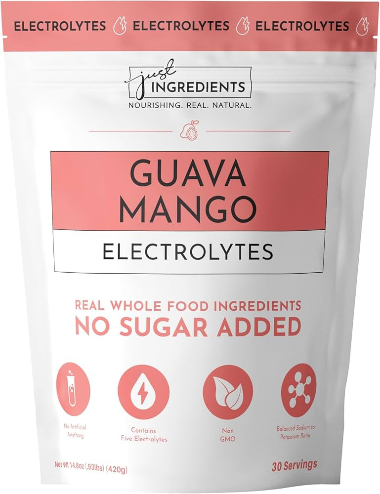 Guava Mango Electrolytes – 30‑Serving Hydration Drink Mix with Coconut Water, Sea Salt, and T... | Amazon (US)