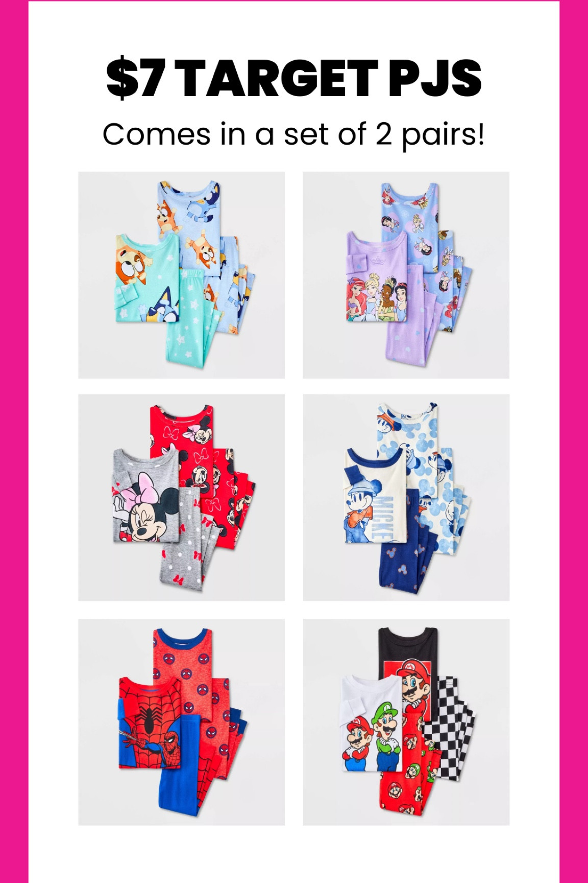 $7 Target Character PJs!! $13.50 for a set of 2! 🎯

#LTKKids #LTKSaleAlert