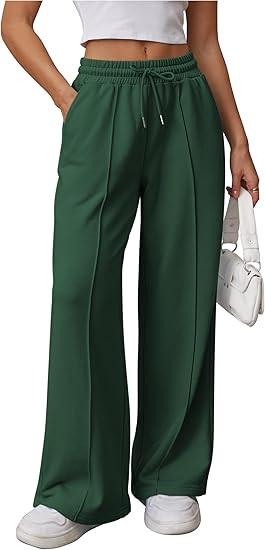 ATHMILE Womens Wide Leg Sweatpants High Waisted Baggy Pants Fashion Teen Girl Drawstring Athletic... | Amazon (US)