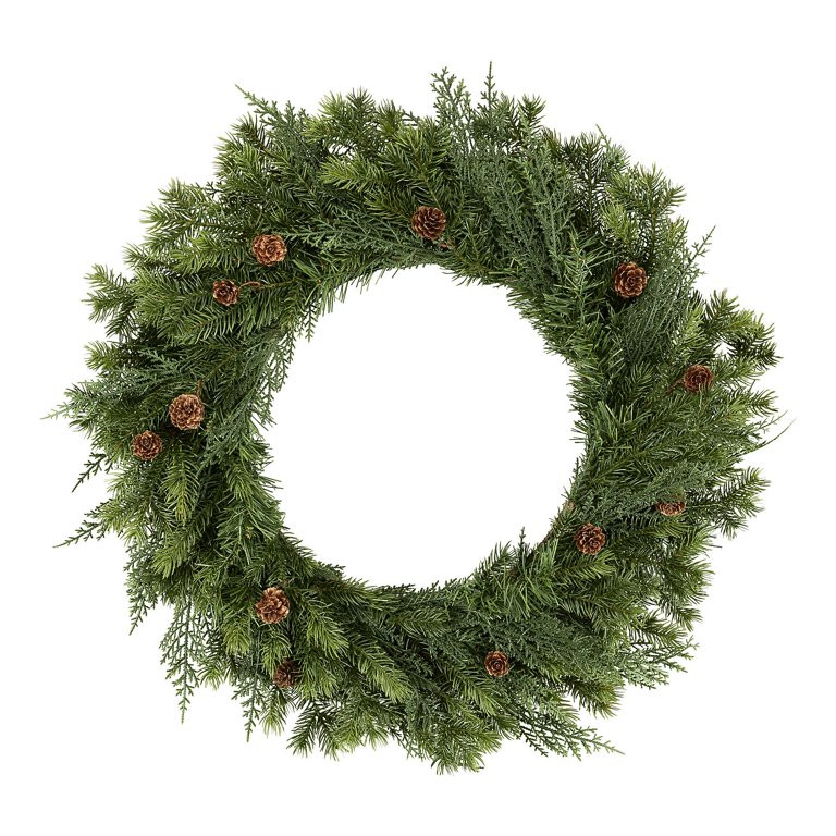 Holiday Time Artificial Sonoma Cypress Evergreen Wreath, 24" | Walmart (US)