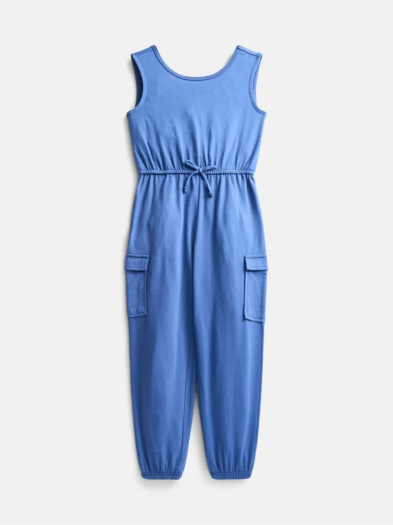 Wonder Nation Girls Sleeveless Cargo Jumpsuit, Sizes XS-XXL | Walmart (US)